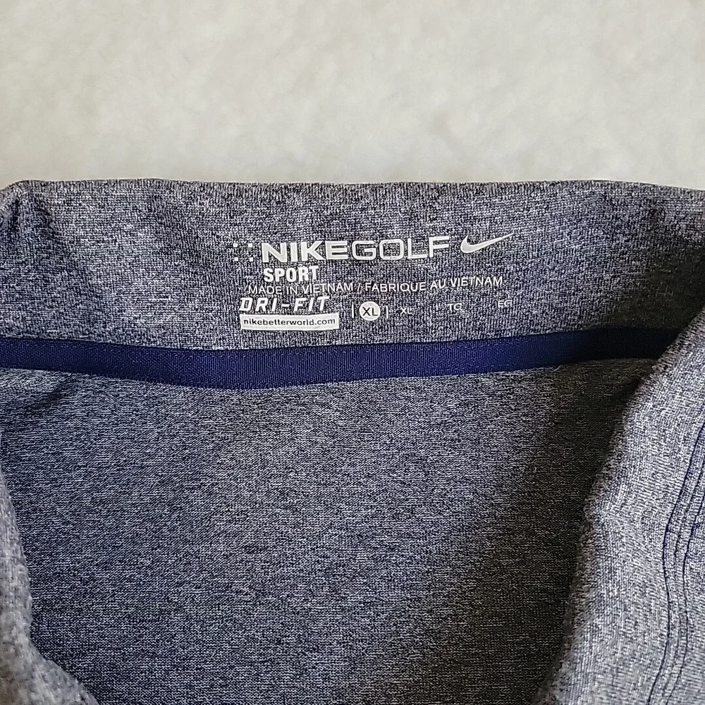 Mens Nike Dri Fit Athletic Polo Shirt Size XL Blue Golf Short Sleeve M&M‎ Logo